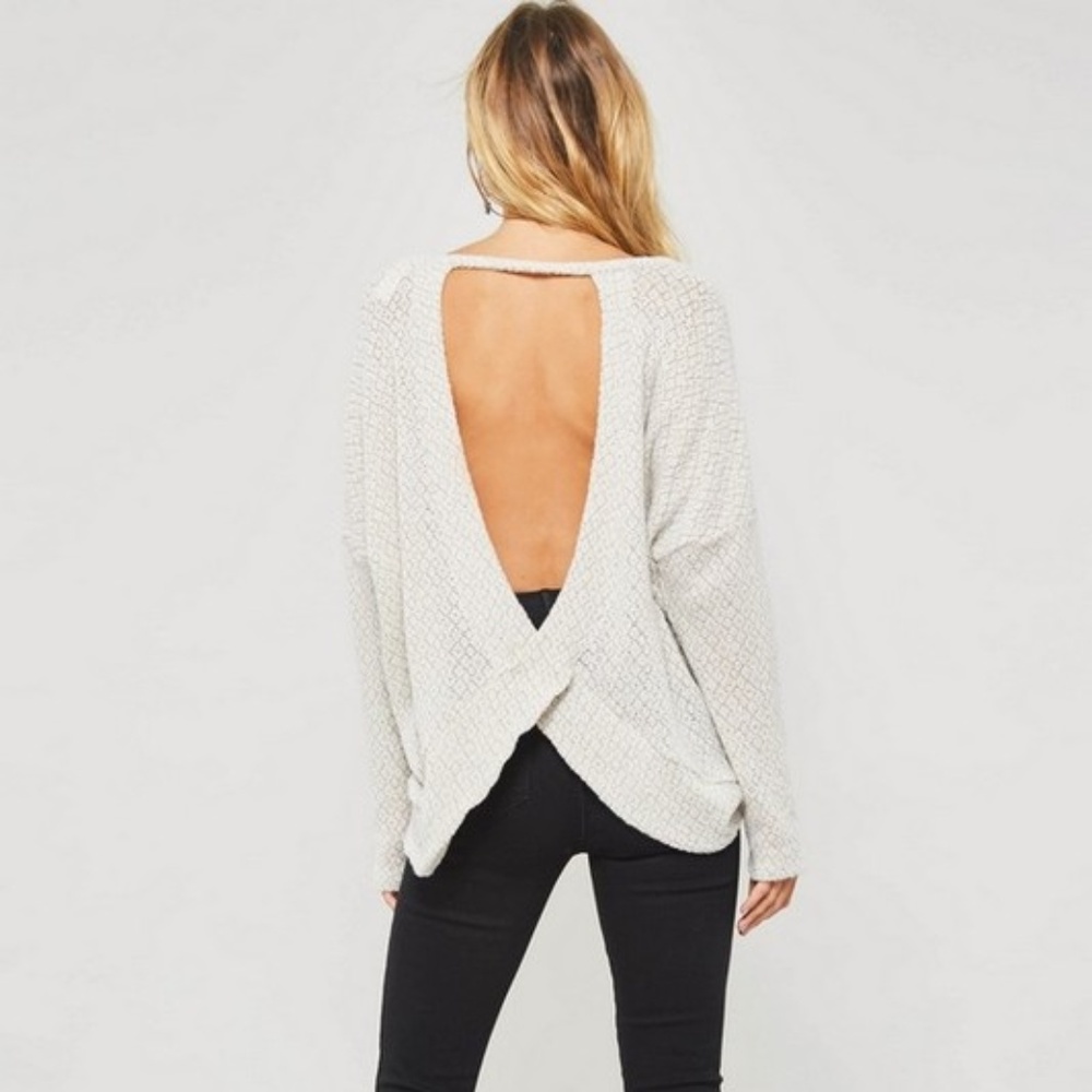 nwt | Promesa Open Back Twist Sweater Top - Picture 6 of 8